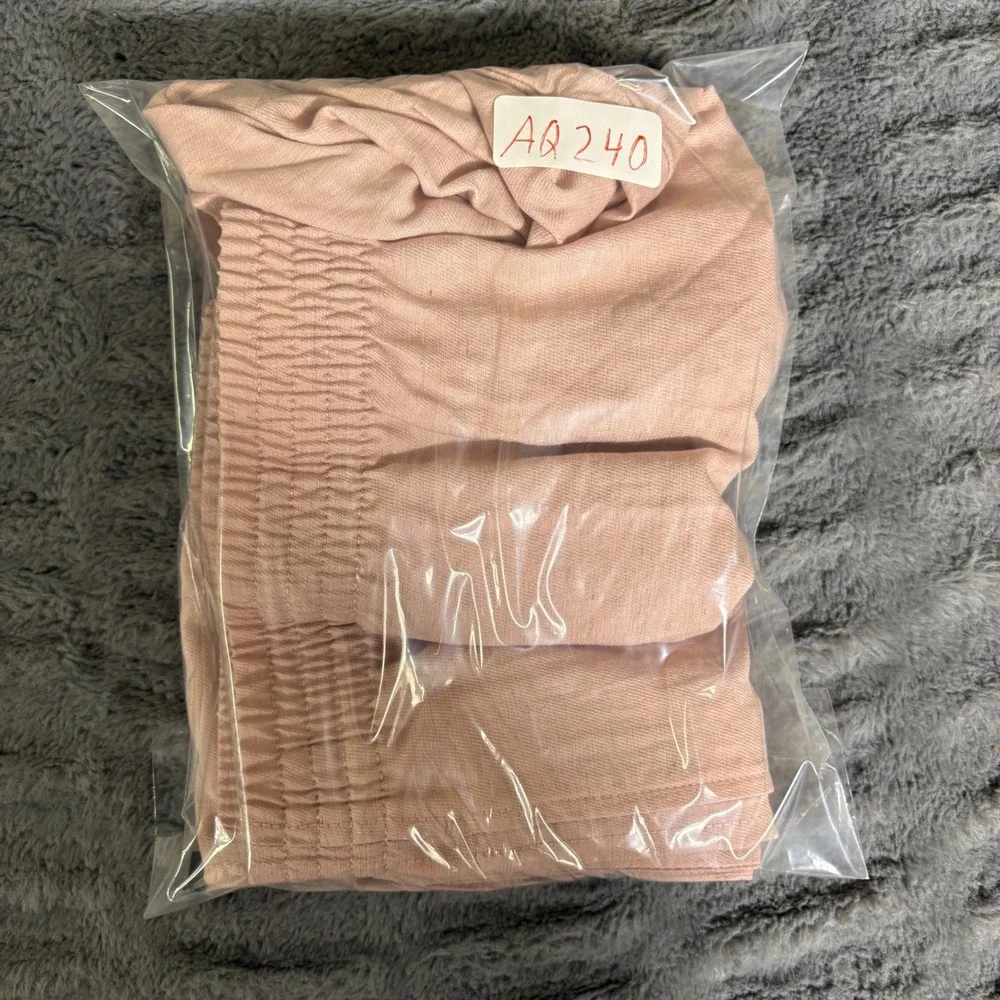 H&M Pink Linen Blend Wide Leg Culotte Pants XL High Waist Relaxed Crop AQ240